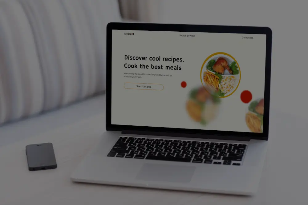 A laptop showing the MealsOff website