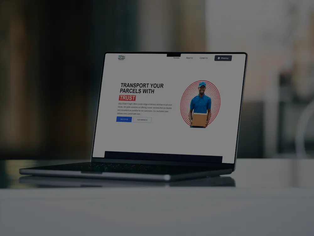 A laptop showing Ship Smart freight website
