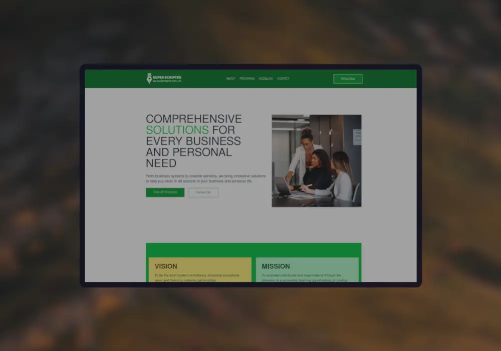 A laptop showing the superscripted website
